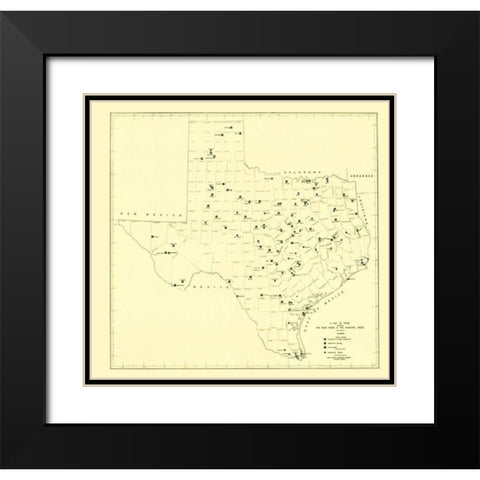 Texas State and Municipal Parks 1936 Black Modern Wood Framed Art Print with Double Matting by Texas Planning Board