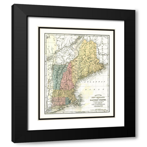Eastern States - Mitchell 1869 Black Modern Wood Framed Art Print with Double Matting by Mitchell