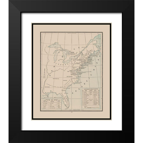 Colonial Indian Nations - Cram 1892 Black Modern Wood Framed Art Print with Double Matting by Cram