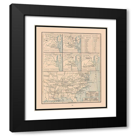 United States, 19th century- Cram 1888 Black Modern Wood Framed Art Print with Double Matting by Cram