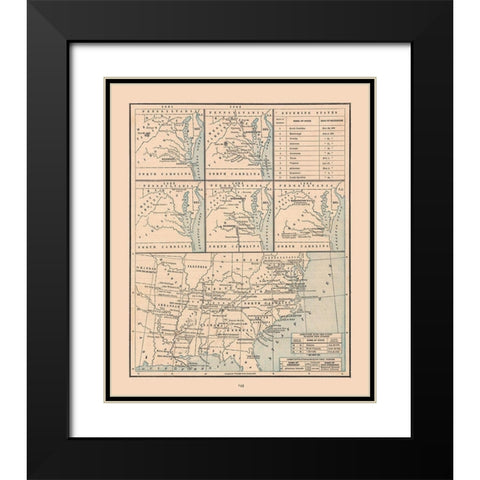 United States, 19th century- Cram 1888 Black Modern Wood Framed Art Print with Double Matting by Cram