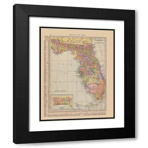 Florida - Hammond 1910 Black Modern Wood Framed Art Print with Double Matting by Hammond