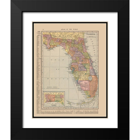 Florida - Hammond 1910 Black Modern Wood Framed Art Print with Double Matting by Hammond