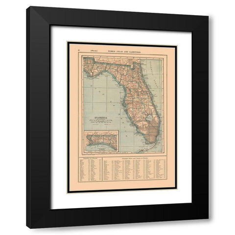 Florida - Reynold 1921 Black Modern Wood Framed Art Print with Double Matting by Reynold