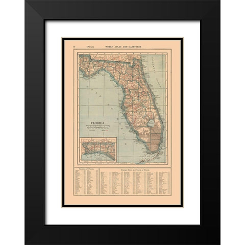 Florida - Reynold 1921 Black Modern Wood Framed Art Print with Double Matting by Reynold