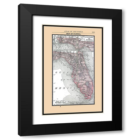Florida - Alden 1886 Black Modern Wood Framed Art Print with Double Matting by Alden