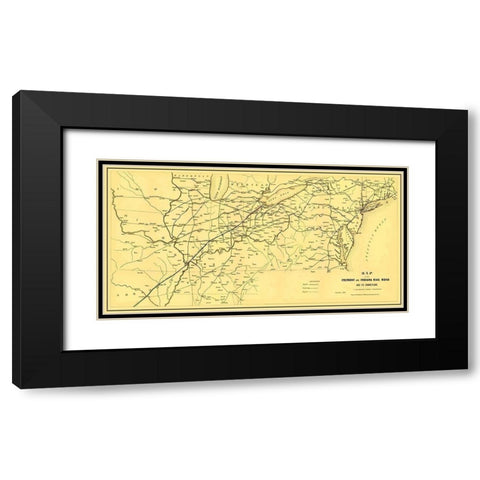 Fremont and Indiana Railroad - Arthur 1858 Black Modern Wood Framed Art Print with Double Matting by Arthur