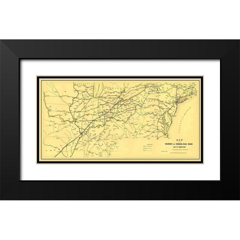 Fremont and Indiana Railroad - Arthur 1858 Black Modern Wood Framed Art Print with Double Matting by Arthur