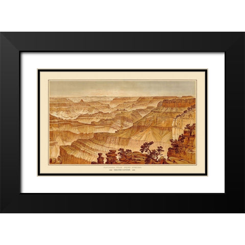 Grand Canyon, Point Sublime Arizona - Bien 1882 Black Modern Wood Framed Art Print with Double Matting by Bien
