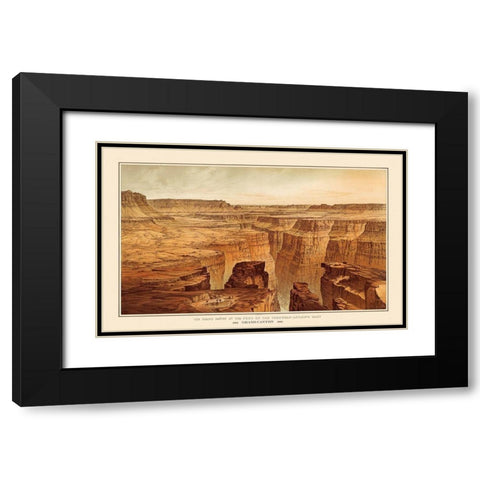 Grand Canyon, Toroweap Arizona - Bien 1882 Black Modern Wood Framed Art Print with Double Matting by Bien