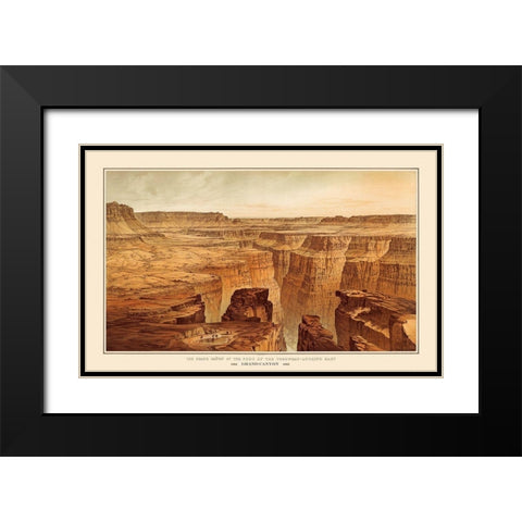 Grand Canyon, Toroweap Arizona - Bien 1882 Black Modern Wood Framed Art Print with Double Matting by Bien