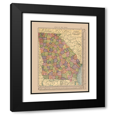Georgia - Hammond 1910 Black Modern Wood Framed Art Print with Double Matting by Hammond