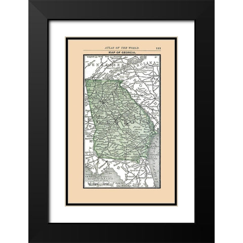 Georgia - Alden 1886 Black Modern Wood Framed Art Print with Double Matting by Alden
