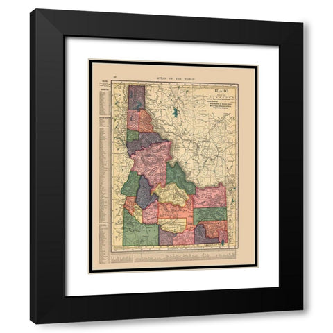 Idaho - Hammond 1910 Black Modern Wood Framed Art Print with Double Matting by Hammond