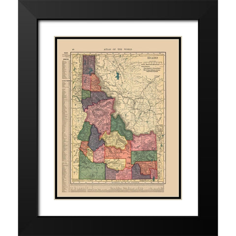 Idaho - Hammond 1910 Black Modern Wood Framed Art Print with Double Matting by Hammond