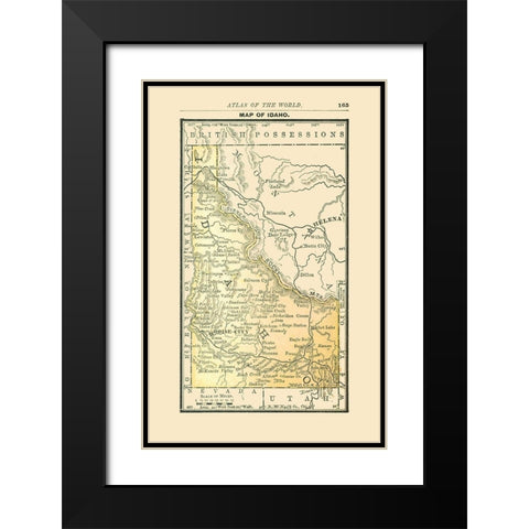 Idaho - Alden 1886 Black Modern Wood Framed Art Print with Double Matting by Alden
