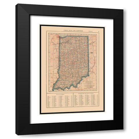 Indiana - Reynold 1921 Black Modern Wood Framed Art Print with Double Matting by Reynold