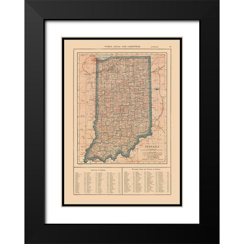Indiana - Reynold 1921 Black Modern Wood Framed Art Print with Double Matting by Reynold