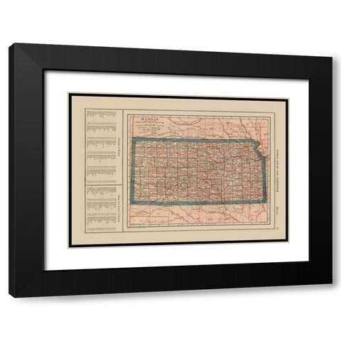 Kansas - Reynold 1921 Black Modern Wood Framed Art Print with Double Matting by Reynold