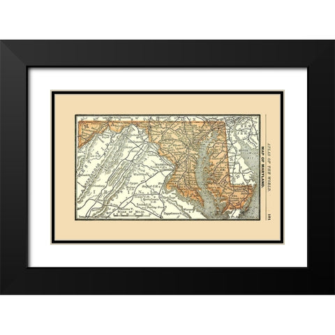 Maryland - Alden 1886 Black Modern Wood Framed Art Print with Double Matting by Alden
