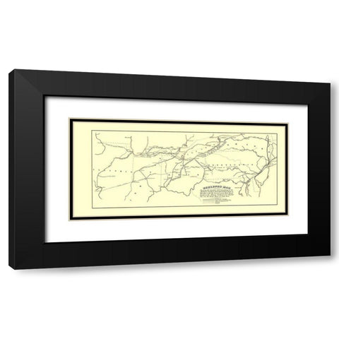 Michigan Southern Railroad Skeleton - Jervis 1850 Black Modern Wood Framed Art Print with Double Matting by Jervis