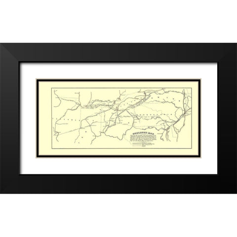 Michigan Southern Railroad Skeleton - Jervis 1850 Black Modern Wood Framed Art Print with Double Matting by Jervis
