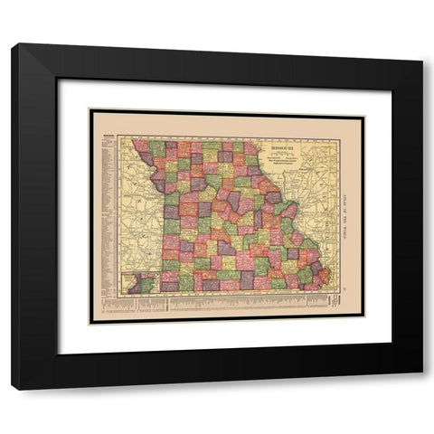 Missouri - Hammond 1910 Black Modern Wood Framed Art Print with Double Matting by Hammond
