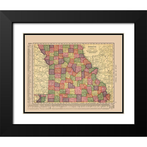 Missouri - Hammond 1910 Black Modern Wood Framed Art Print with Double Matting by Hammond