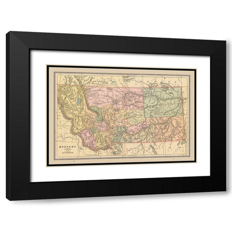 Montana - Cram 1888 Black Modern Wood Framed Art Print with Double Matting by Cram