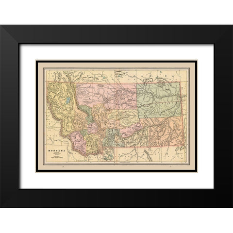 Montana - Cram 1888 Black Modern Wood Framed Art Print with Double Matting by Cram