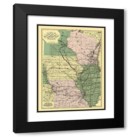 Burlington, Cedar Rapids and Minnesota Railway Black Modern Wood Framed Art Print with Double Matting by Colton