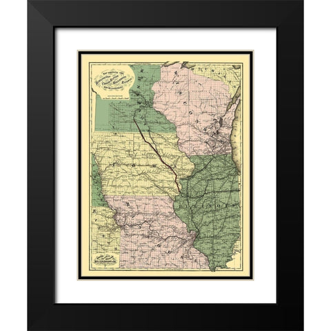 Burlington, Cedar Rapids and Minnesota Railway Black Modern Wood Framed Art Print with Double Matting by Colton