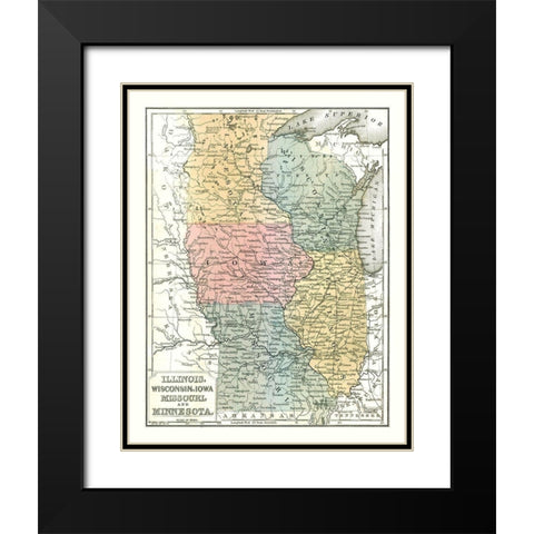 North Midwest - Mitchell 1869 Black Modern Wood Framed Art Print with Double Matting by Mitchell
