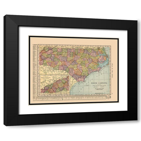 North Carolina - Hammond 1910 Black Modern Wood Framed Art Print with Double Matting by Hammond