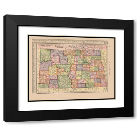 North Dakota - Hammond 1910 Black Modern Wood Framed Art Print with Double Matting by Hammond
