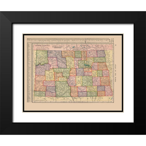 North Dakota - Hammond 1910 Black Modern Wood Framed Art Print with Double Matting by Hammond