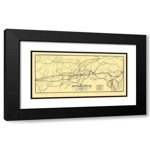 Great Central Railway Line of the West 1854 Black Modern Wood Framed Art Print with Double Matting by Schuchman