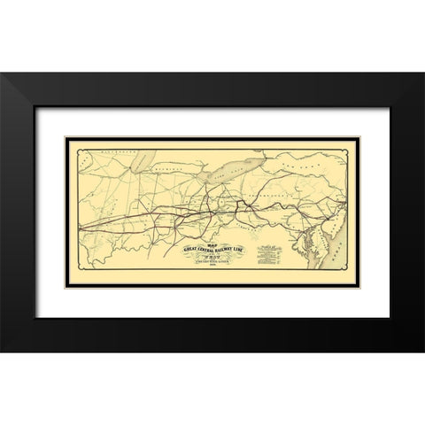 Great Central Railway Line of the West 1854 Black Modern Wood Framed Art Print with Double Matting by Schuchman