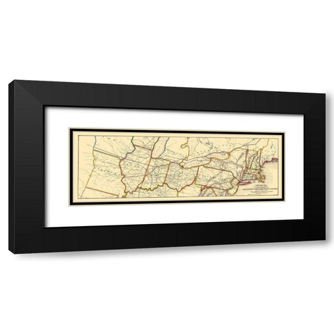 Logansport and Northern Indiana Railroad 1854 Black Modern Wood Framed Art Print with Double Matting by McLellan