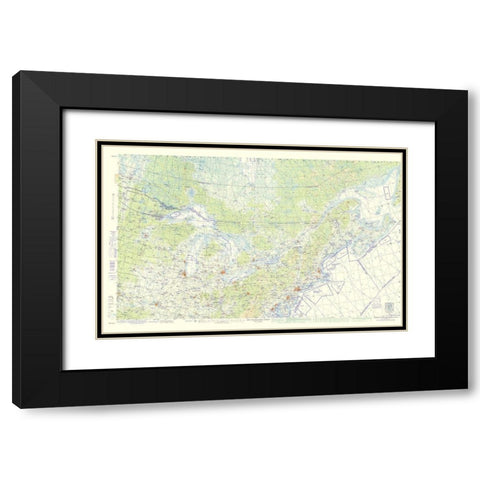 Northeast United States Aeronautical - USAF 1961 Black Modern Wood Framed Art Print with Double Matting by USAF