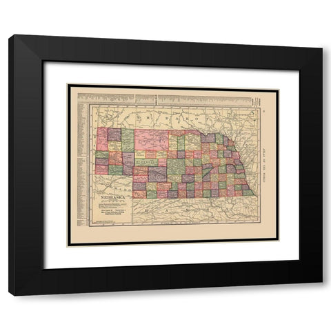 Nebraska - Hammond 1910 Black Modern Wood Framed Art Print with Double Matting by Hammond
