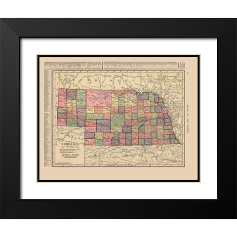 Nebraska - Hammond 1910 Black Modern Wood Framed Art Print with Double Matting by Hammond