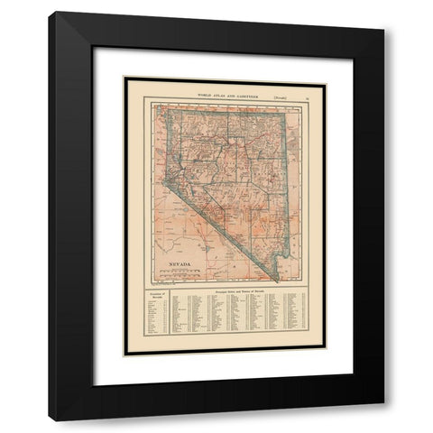 Nevada - Reynold 1921 Black Modern Wood Framed Art Print with Double Matting by Reynold