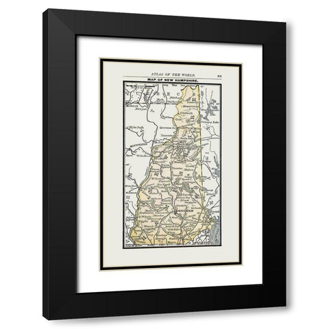 New Hampshire - Alden 1886 Black Modern Wood Framed Art Print with Double Matting by Alden