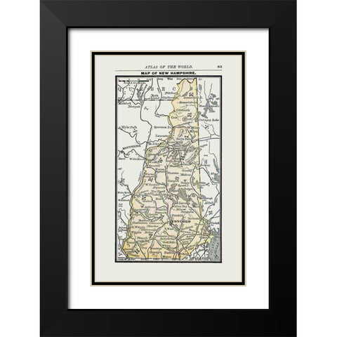 New Hampshire - Alden 1886 Black Modern Wood Framed Art Print with Double Matting by Alden