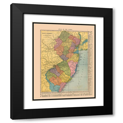 New Jersey - Hammond 1910 Black Modern Wood Framed Art Print with Double Matting by Hammond