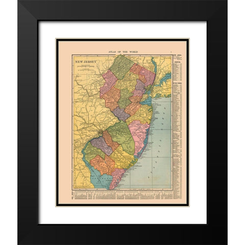 New Jersey - Hammond 1910 Black Modern Wood Framed Art Print with Double Matting by Hammond