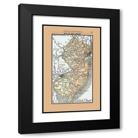 New Jersey - Alden 1886 Black Modern Wood Framed Art Print with Double Matting by Alden