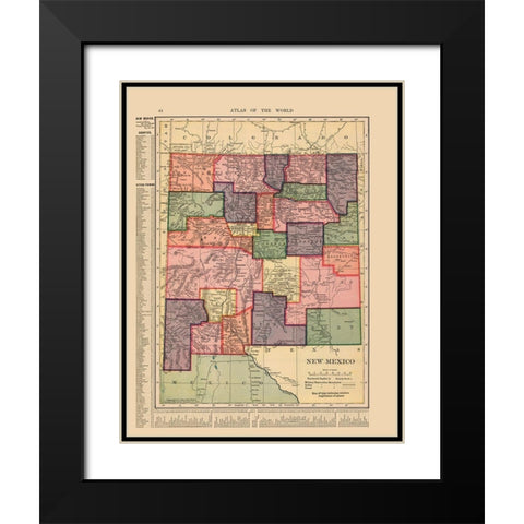 New Mexico - Hammond 1910 Black Modern Wood Framed Art Print with Double Matting by Hammond