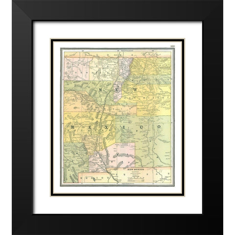 New Mexico - Johnson 1888 Black Modern Wood Framed Art Print with Double Matting by Johnson